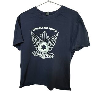 Vintage Israeli Air Force Navy Blue TMAX Men’s L T-Shirt MINTY